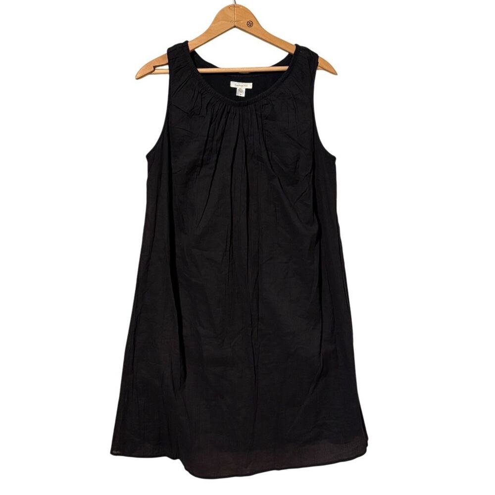 Garnet Hill Dress Womens Size 10 Black Sleeveless Shift Knee Length Lined